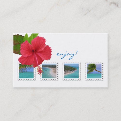 Travel Agent Hibiscus Ocean Business Card