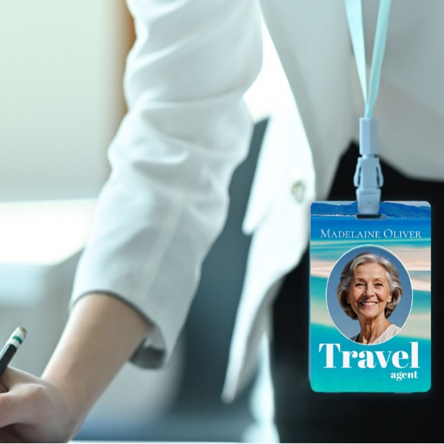 Travel Agent ID Blue Ocean Beach  Employee Badge (Creator Uploaded)