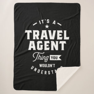Travel Agent Job Title Gift Sherpa Blanket