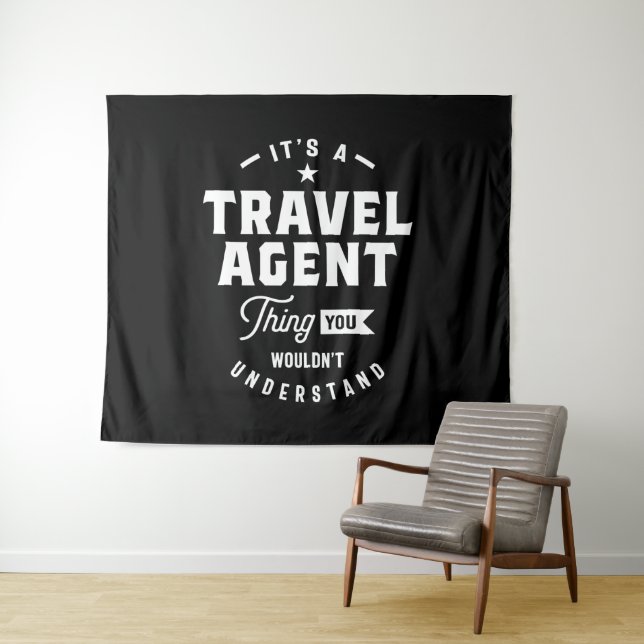 Travel Agent Job Title Gift Tapestry (In Situ (Horizontal))