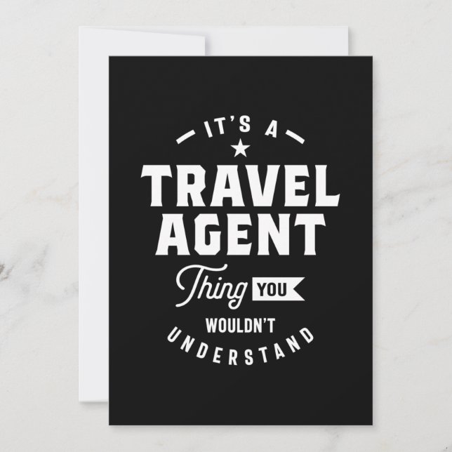 Travel Agent Job Title Gift Thank You Card (Front)
