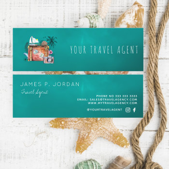 Travel Agent Logo Template Mini Business Card by uniqueoffice at Zazzle