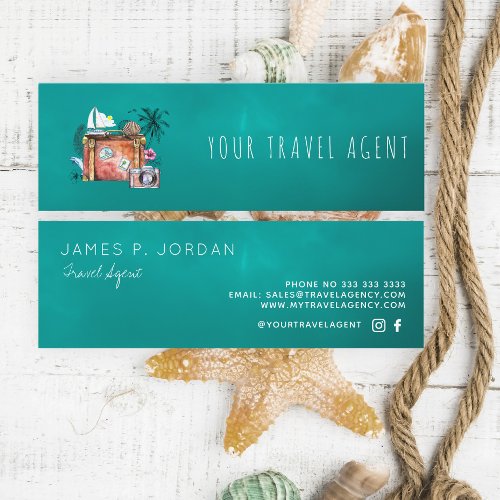 Travel agent logo template mini business card