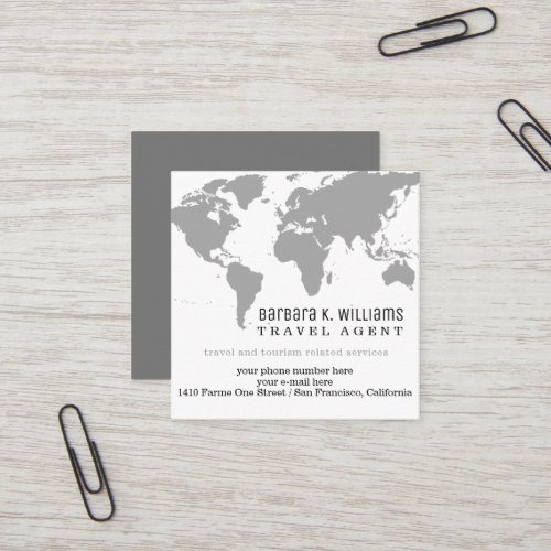 Travel Agent Modern Business Card with WorldMap