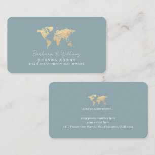 Travel Agent Modern dusty-blue Business Card