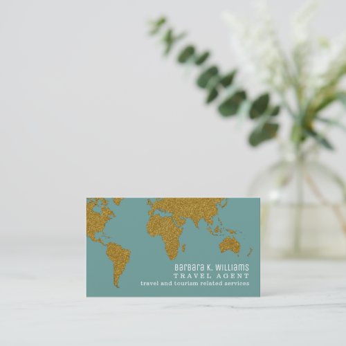 Travel Agent Modern dusty_teal_blue Business Card 