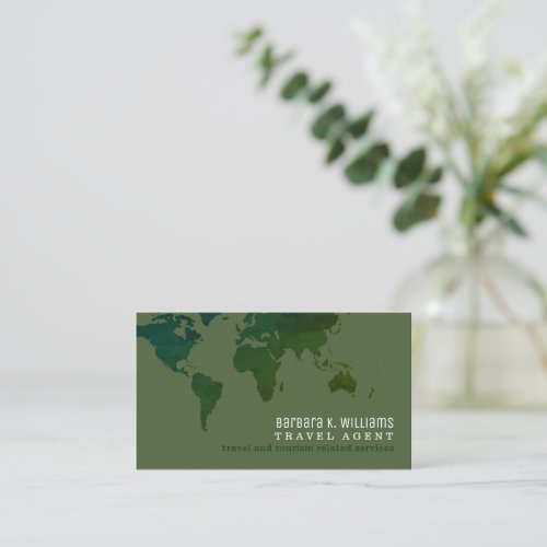 Travel Agent Modern grayish_green Business Card 