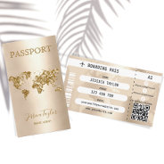 Travel Agent Passport World Map Boarding Pass Business Card at Zazzle