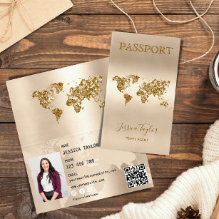 Travel Agent Passport World Map Insert Photo