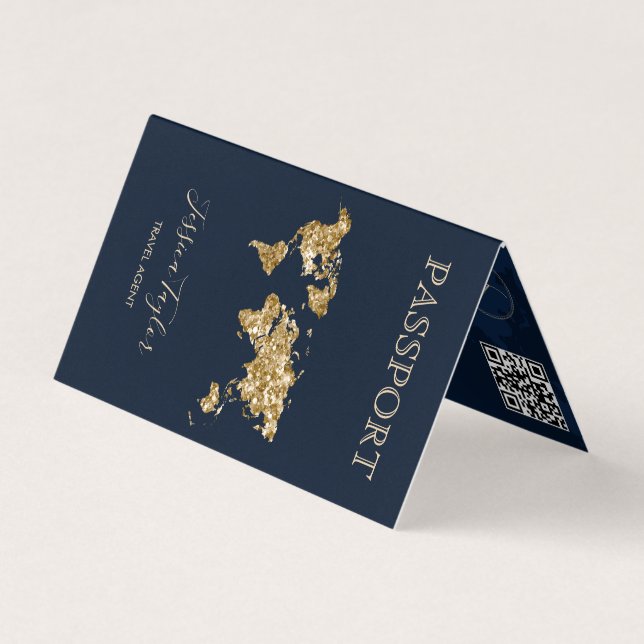 Travel Agent Passport World Map Insert Photo (Front)