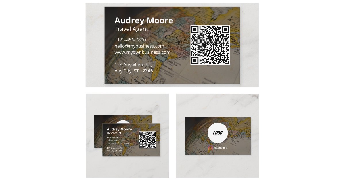 Travel Agent QR Code Business Card | Zazzle