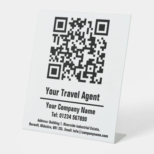 Travel Agent QR Code Design Pedestal Sign