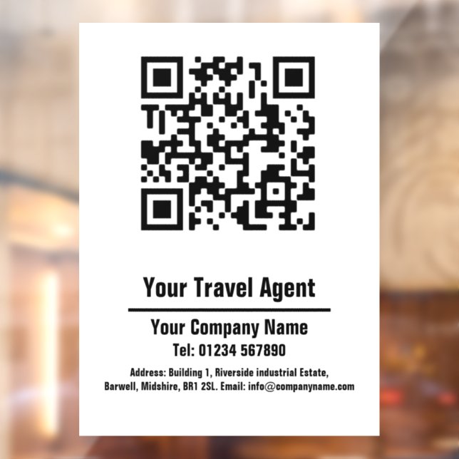 Travel Agent QR Code Design Window Cling (Sheet 2)