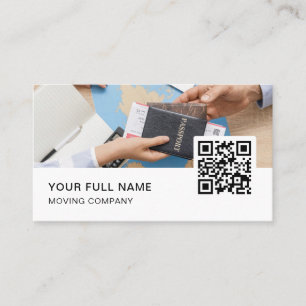 Travel Agent QR Code Logo Social Media Business Card