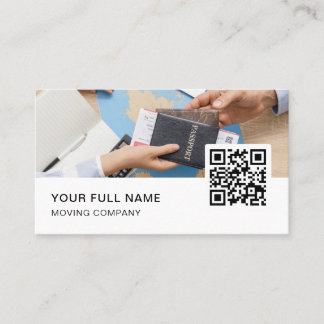 Travel Agent QR Code Logo Social Media Business Card