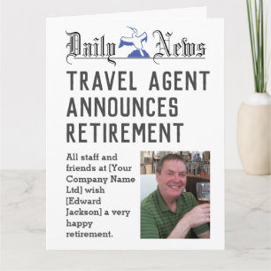 Travel Agent Retirement Card to Personalise