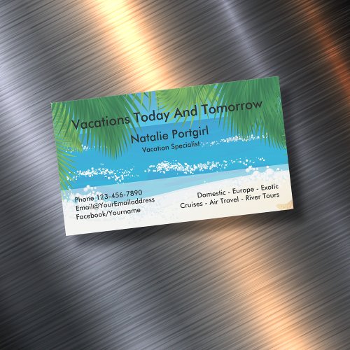 Travel Agent Specialist Business Card Magnet