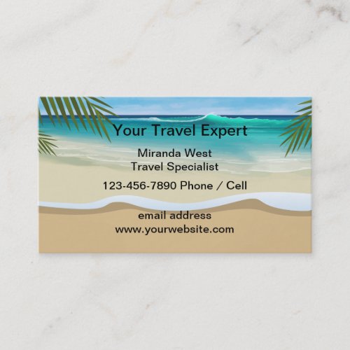 Travel Agent Specialist Tropical Business Card
