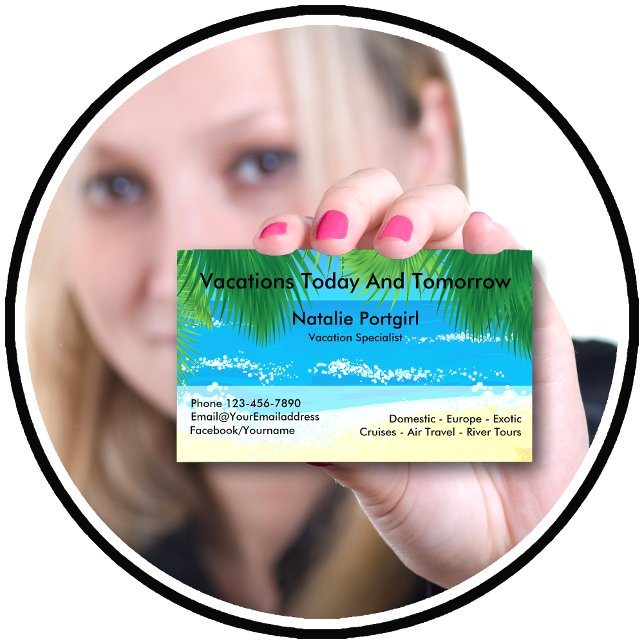 Travel Agent Specialist Tropical Theme Business Card (Creator Uploaded)