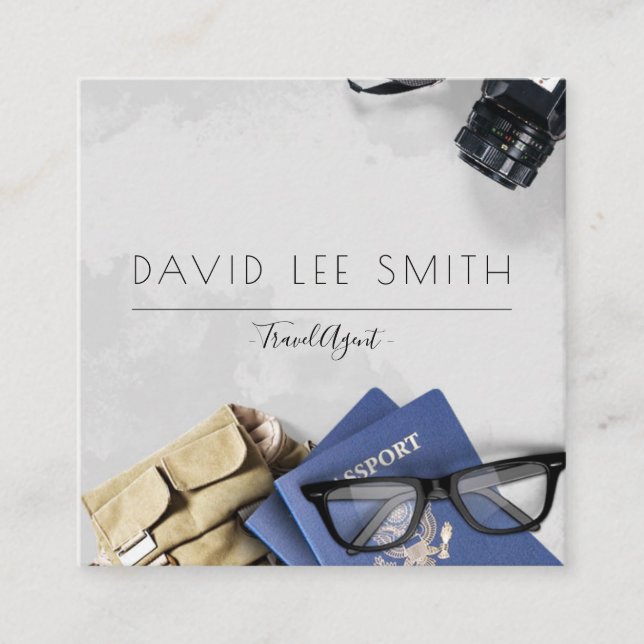 Travel Agent Square Business Card (Front)