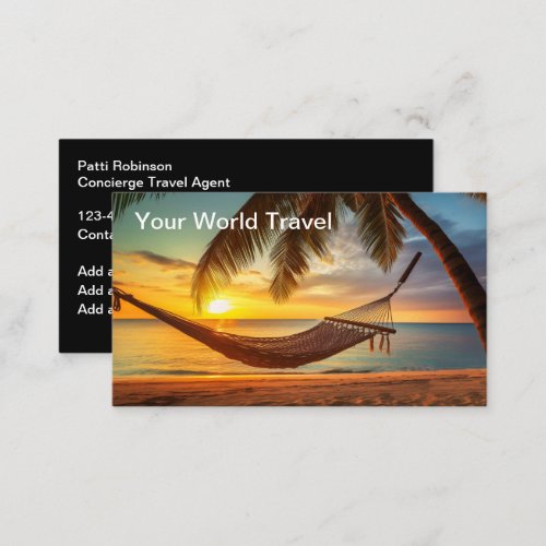 Travel Agent Sunset Hammock Business Cards