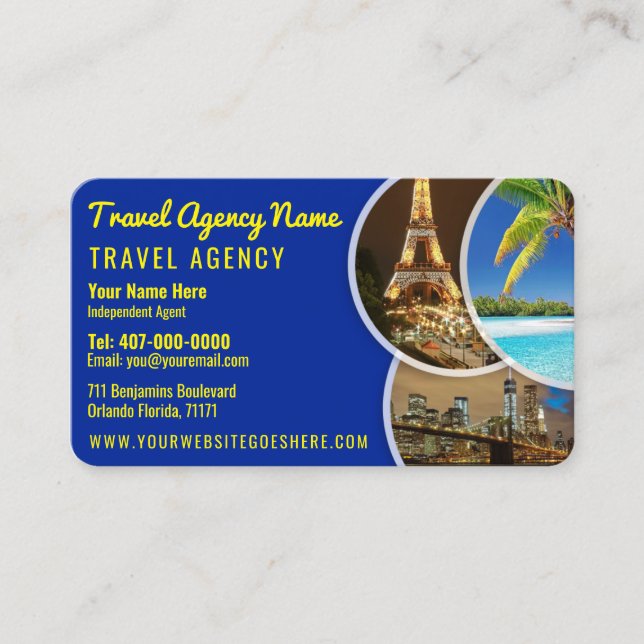 Travel Agent Template Business Card (Front)