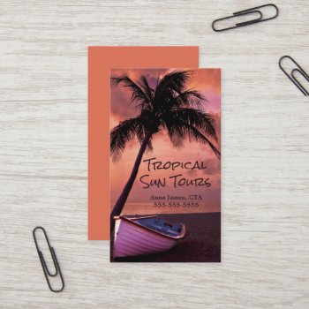 Travel Agent  Tropical Vacations   Business Card by SelectBusinessCards at Zazzle