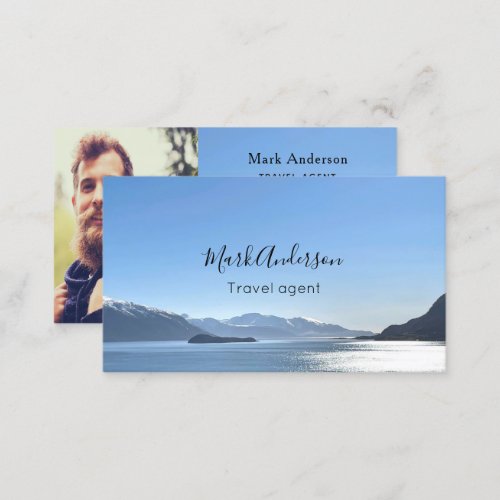 Travel agent vacation guide photo business card