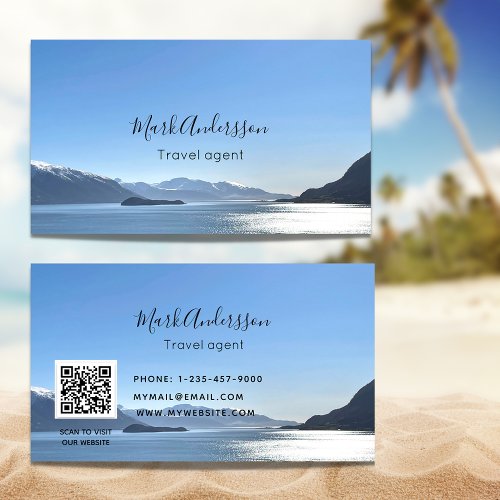 Travel agent vacation tourism photo business card