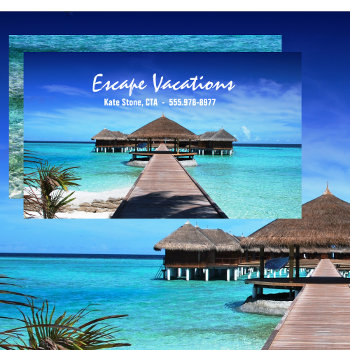 Travel Agent  Vacation  Tropical  Worldwide  Business Card by SelectBusinessCards at Zazzle