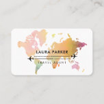 Travel Agent World Map Vacation Services Paint Business Card at Zazzle