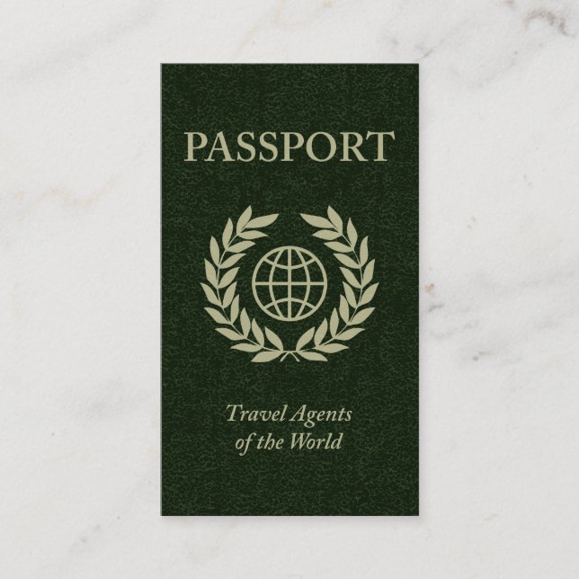 travel agents of the world passport business card (Front)