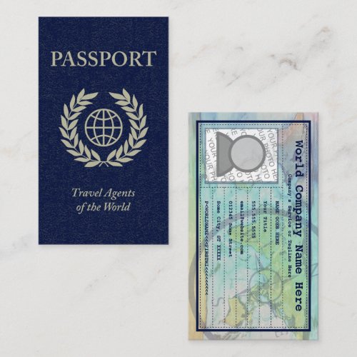 travel agents passport business cards