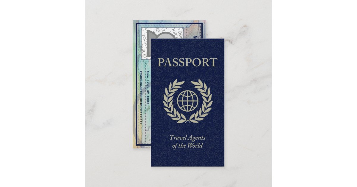 Travel Agents Passport Business Card Zazzle 9836