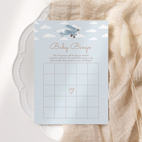 Travel Airplane Baby Shower Bingo Game Invitation