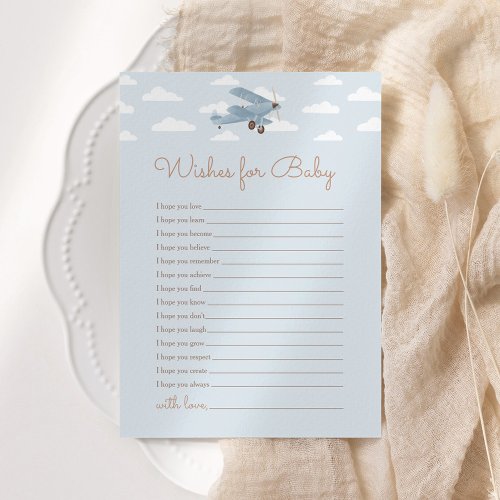 Travel Airplane Baby Shower Wishes for Baby Invitation