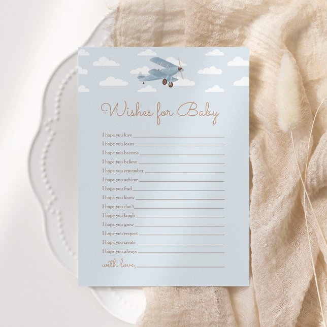 Travel Airplane Baby Shower Wishes for Baby Invitation (Creator Uploaded)