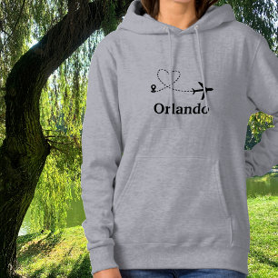 Travel Airplane Heart Contrail and Custom Location Hoodie