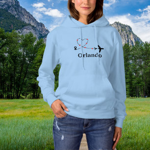 Travel Airplane & Heart Custom Location Hoodie
