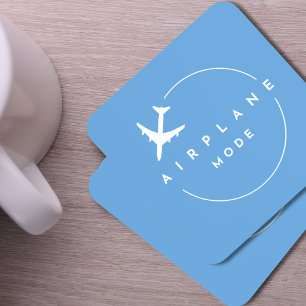 Travel Airplane Mode Minimalist Modern Aviation Beverage Coaster