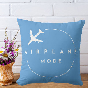 Travel Airplane Mode Minimalist Modern Aviation Throw Pillow