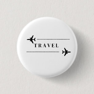 Travel airplane T-Shirt Button
