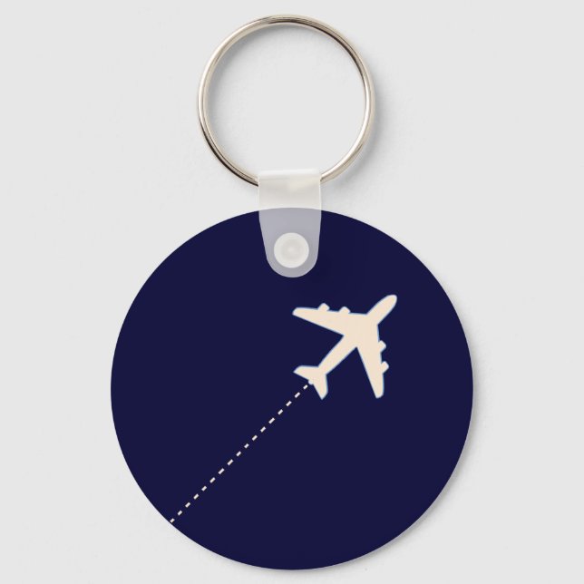 travel airplane with dotted line keychain (Front)