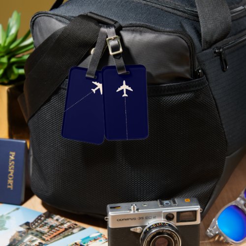 travel airplane with dotted line luggage tag