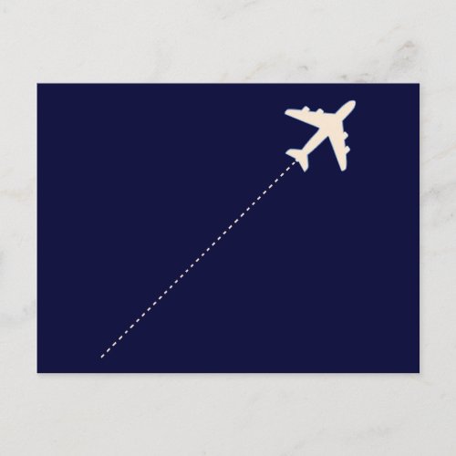 travel airplane with dotted line postcard
