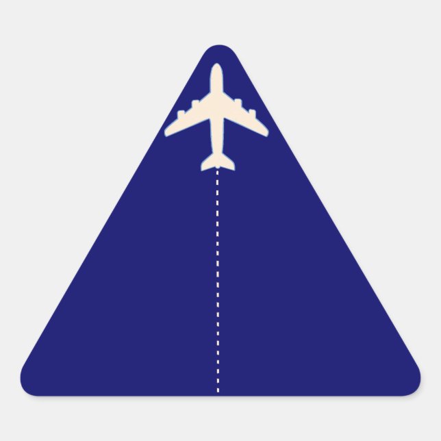 travel airplane with dotted line triangle sticker (Front)