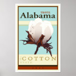 Travel Alabama Poster<br><div class="desc">Beautiful travel image of Alabama depicting the cotton plant.</div>