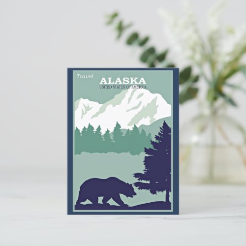 Travel Alaska vintage poster Postcard