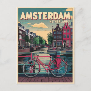 Travel Amsterdam holland bicycles vintage gifts Postcard