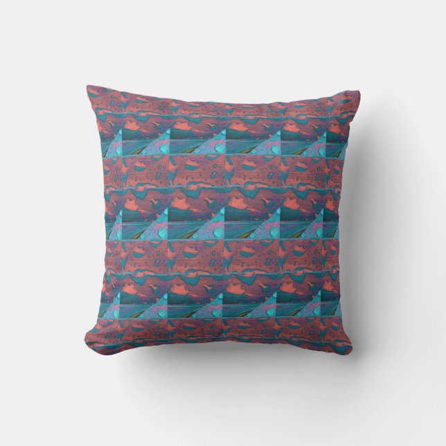 Travel, an Abstract Pattern Outdoor Pillow (Front)